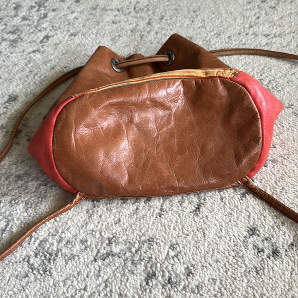 The Sak Drawstring Leather and Fabric Backpack OS main image 4